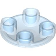 Lego destička kulatá 2x2 hladká invertovaná, průhledná středně modrá (4220584, 4278407, 6001231)